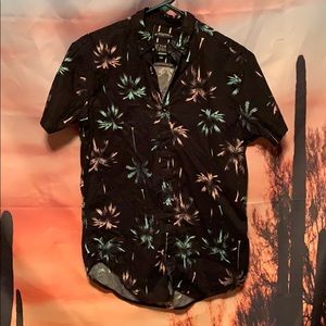 Palm tree short sleeve button up shirt